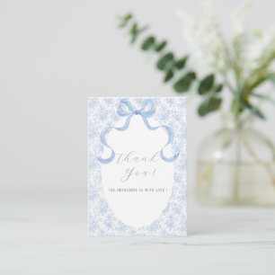 Elegant Watercolor Blue Bow ribbon  Baby shower Card