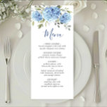 Elegant Watercolor Blue Hydrangea Wedding Menu<br><div class="desc">For further customization,  please click the "customize further" link and use our design tool to modify this template.</div>