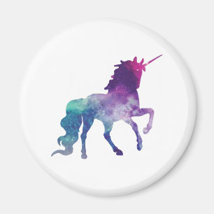 Elegant Watercolor Blue Purple Unicorn Modern Magnet