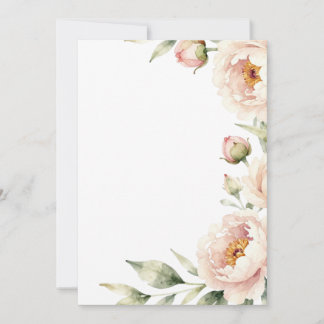 Elegant watercolor blush peony floral background invitation