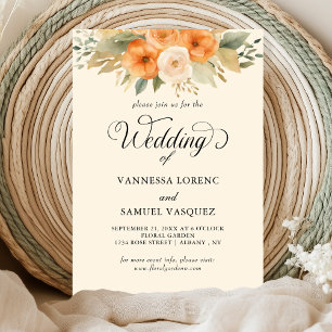 Elegant Watercolor Bohemian Wedding Invitation