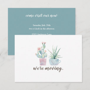Elegant Watercolor Boho Desert Cactus Succulent Invitation