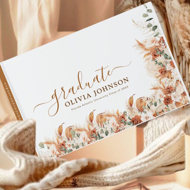 Elegant Watercolor Boho Graduation Guest Book  (Creator Uploaded)