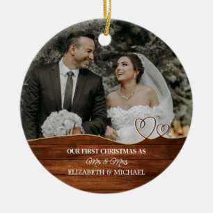 Elegant Watercolor Botanical For Wedding Photo Ceramic Ornament