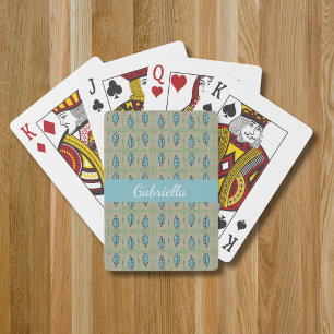 Elegant watercolor botanical leaves greenery playing cards