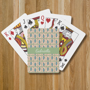 Elegant watercolor botanical leaves greenery playing cards
