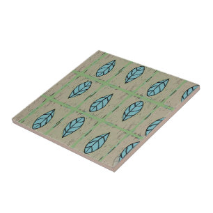 Elegant watercolor botanical leaves greenery tile