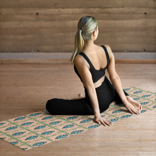 Elegant watercolor botanical leaves greenery yoga mat