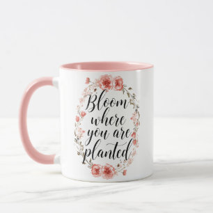 Elegant Watercolor Botanical Message Mug