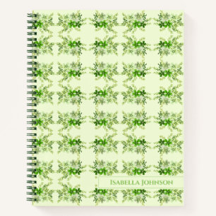 Elegant watercolor Botanical Personalized Name Notebook