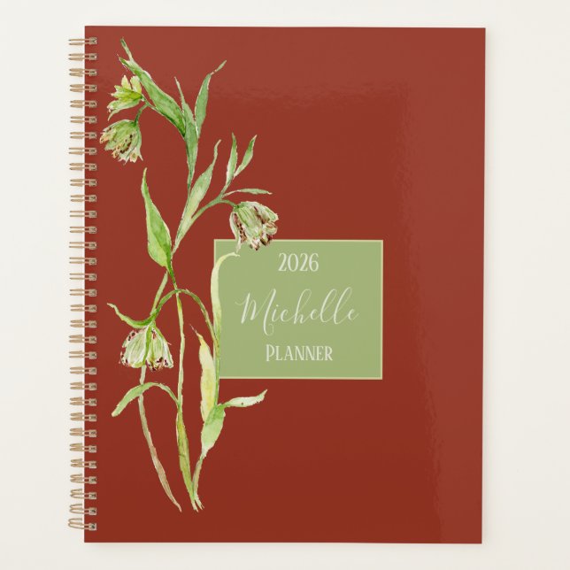 Elegant Watercolor Botanical Planner (Front)