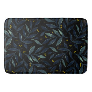 Elegant watercolor branches bath mat