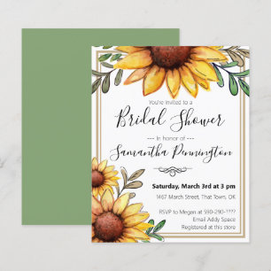 Elegant Watercolor Bridal Shower Budget Invitation