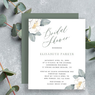 Elegant watercolor BUDGET floral bridal shower