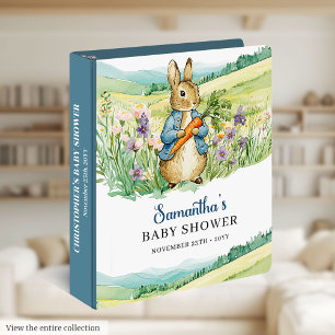 Elegant Watercolor Bunny Baby Shower Photo Binder