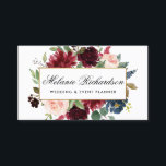 Elegant Watercolor Burgundy Blue Business Card<br><div class="desc">Elegant Watercolor Burgundy Marsala Blue Floral and Gold Frame Business Card</div>