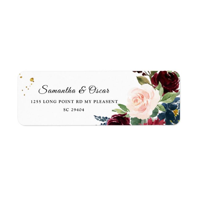 Elegant Watercolor Burgundy Blush & Gold Drops (Front)