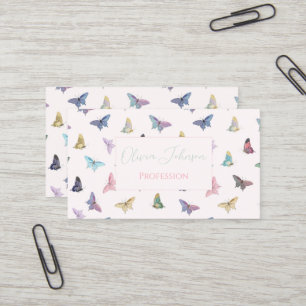 Elegant Watercolor Butterflies Beautiful Design Business Card