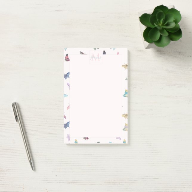 Elegant Watercolor Butterflies Beautiful Design Post-it Notes (Office)