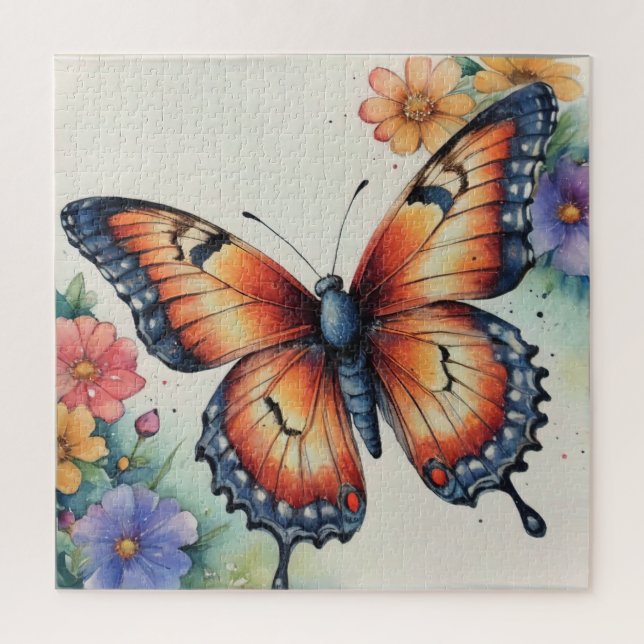 Elegant Watercolor Butterflies Nature Inspired  Jigsaw Puzzle (Vertical)