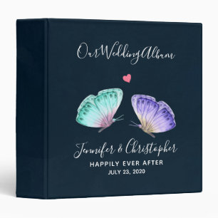 Elegant Watercolor Butterfly Duo Wedding Binder