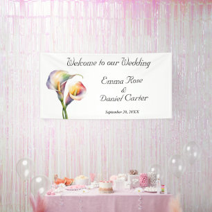 Elegant Watercolor Calla Lilies Romantic Floral Banner