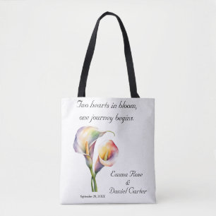 Elegant Watercolor Calla Lilies Romantic Floral Tote Bag