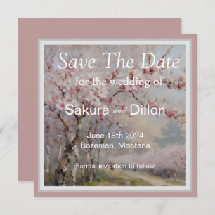 Elegant Watercolor Cherry Blossom Save The Date