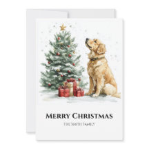 Elegant Watercolor Christmas adn Dog