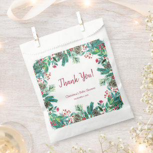 Elegant Watercolor Christmas Baby Shower Favour Bag