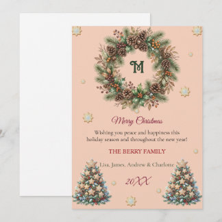 Elegant Watercolor Christmas Family Card