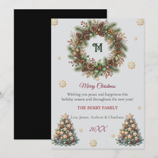 Elegant Watercolor Christmas Family Card