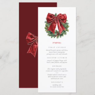 Elegant Watercolor Christmas Festive Menu