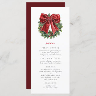Elegant Watercolor Christmas Festive Menu