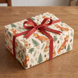 Elegant Watercolor Christmas Floral Botanical Wrapping Paper Sheet