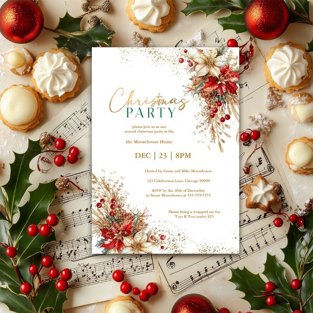 Elegant Watercolor Christmas Party  Invitation (Creator Uploaded)