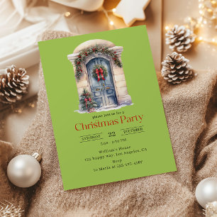 Elegant Watercolor Christmas Party Invitation