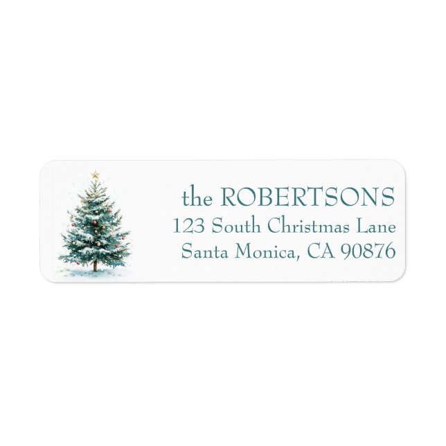 Elegant Watercolor Christmas Tree CUSTOM  (Front)