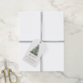 Elegant Watercolor Christmas Tree Holiday Gift Tags (With Twine)