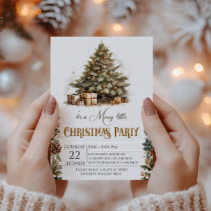 Elegant Watercolor Christmas Tree Holiday Party  Invitation