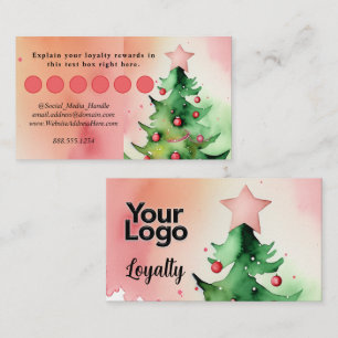 Elegant Watercolor Christmas Tree QR code Enclosure Card