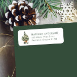 Elegant Watercolor Christmas Tree Return Address<br><div class="desc">Elegant holiday return address labels featuring a festive watercolor Christmas tree adorned with glass ornaments and surrounded by wrapped presents. Personalize the watercolor Christmas tree address labels with your name and return address in green lettering. These beautiful Christmas tree address labels are perfect to pair with your holiday greeting cards,...</div>
