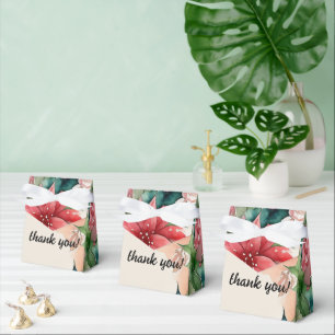 Elegant Watercolor Christmas Wreath Wedding Favor Box