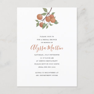 Elegant watercolor citrus stem/oranges design postcard