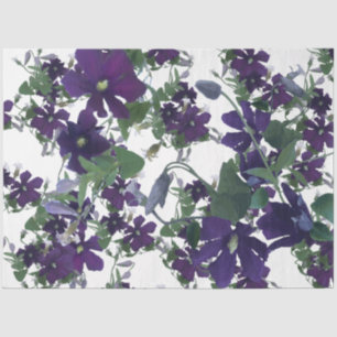 Elegant Watercolor Clematis Floral Tissue Paper