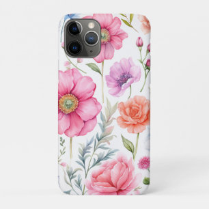 Elegant Watercolor Colourful Flowers Flora  Patter iPhone 11 Pro Case