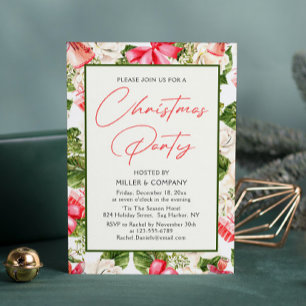 Elegant Watercolor Corporate Christmas Party Invitation