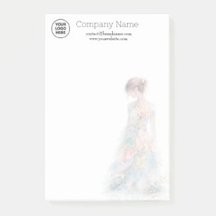 Elegant Watercolor Couture Bridal Fashion Designer Post-it Notes