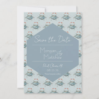 Elegant Watercolor Crab Wedding  Invitation