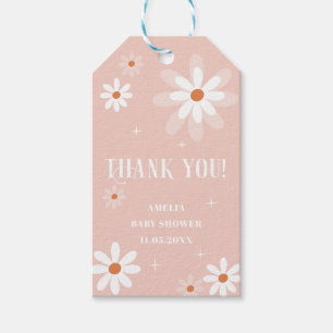 Elegant Watercolor Daisy Flowers Baby in Bloom Bab Gift Tags